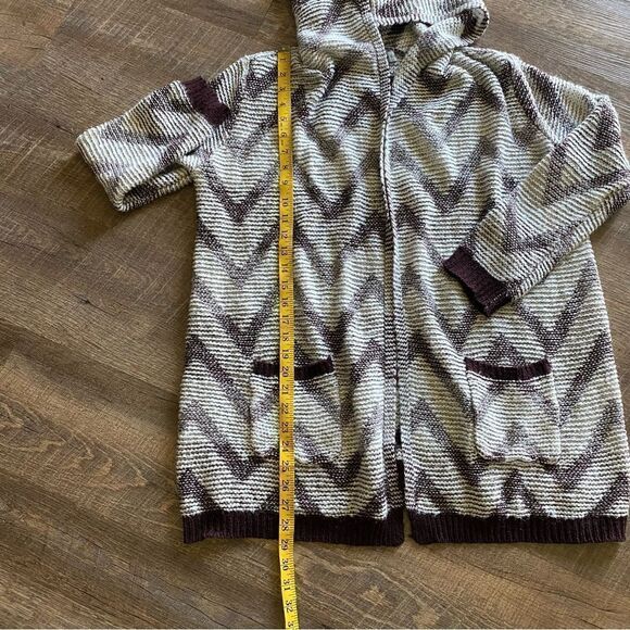 Absolutely Famous Hooded Cardigan Sweater Purple Hoodie Large Athleisure - Picture 6 of 7